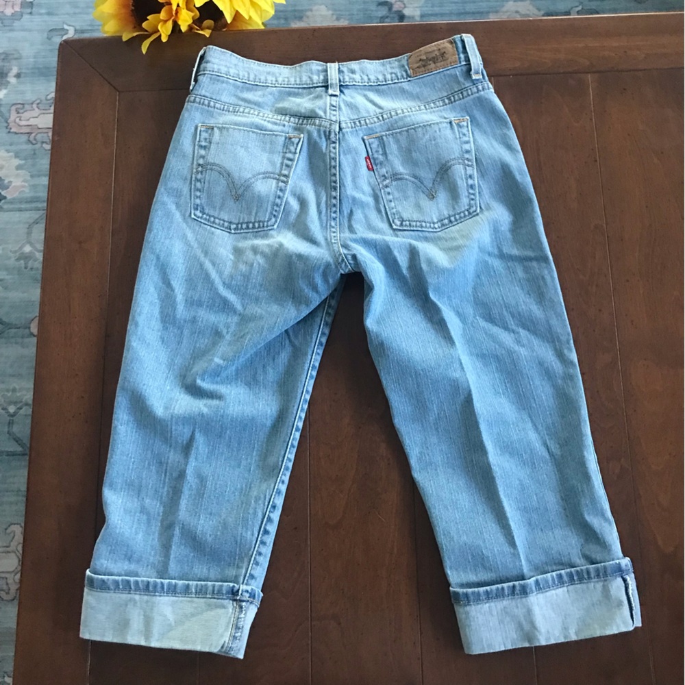 Women's Levi’s 515‎ Blue Jean Cuffed Crops Capris - Picture 2 of 10